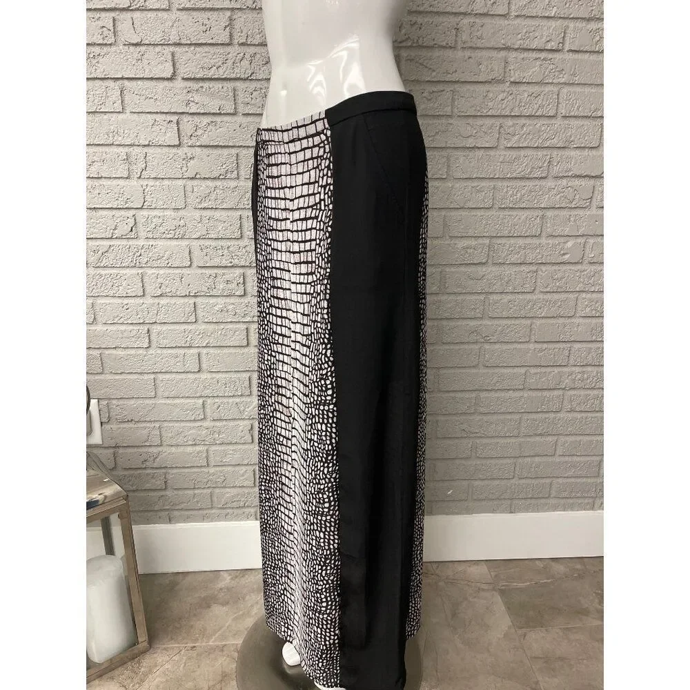 Carmen Marc Valvo Women Black White Mini With Maxi Overlay Combo Skirt Size 6